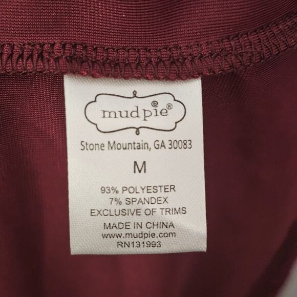 NwT Mud Pie Women Red Velvet Peplum Top Sz M Whimsigoth Dark Vamp Grunge Y2K - Picture 2 of 4